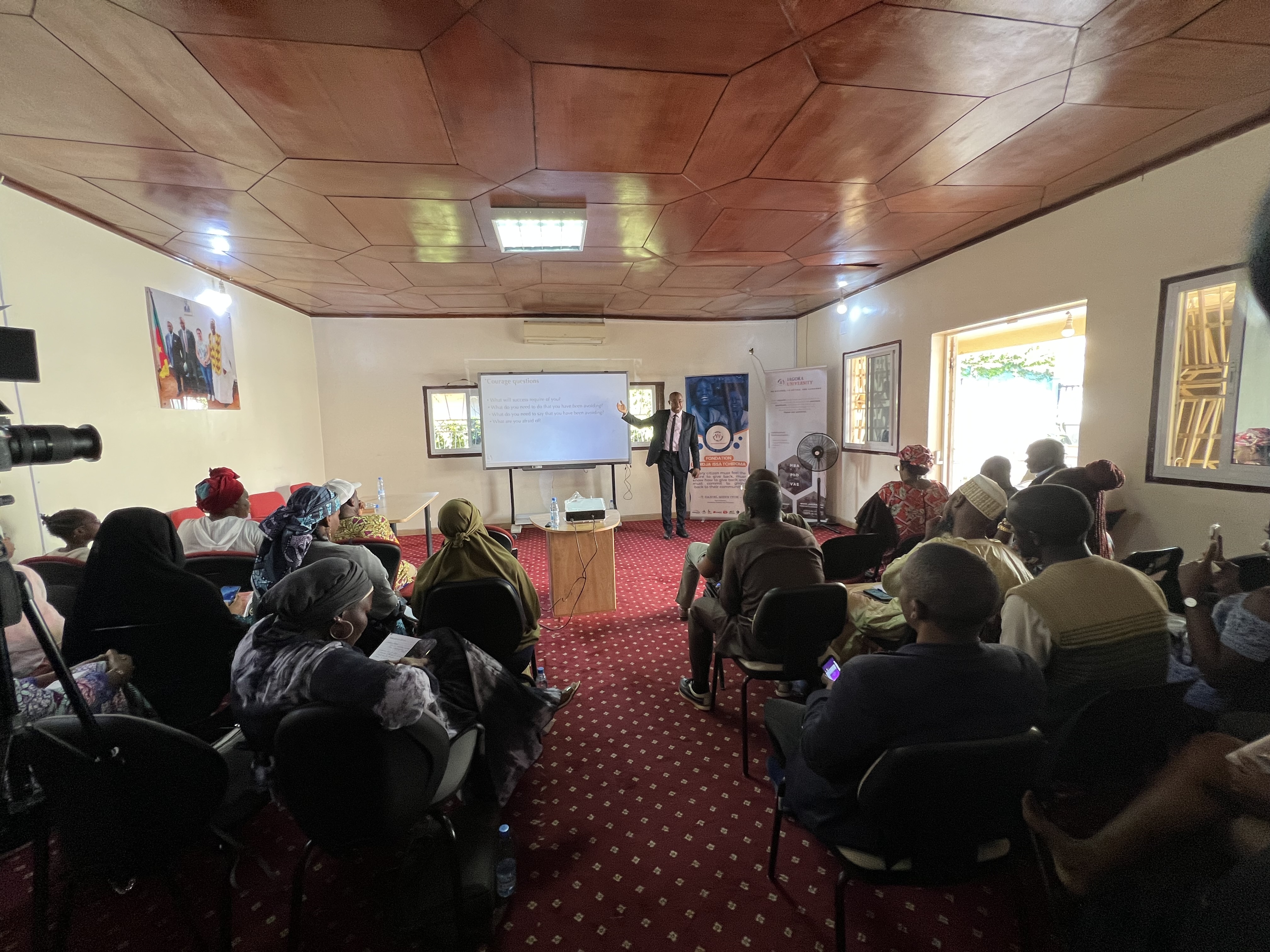 Professor Salouhou addressing academic leaders at the Inter-State University, Cameroon-Congo